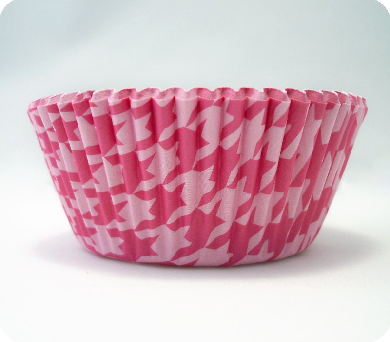 50 Pink Houndstooth Cupcake Liners Baking Cups Il_570xn