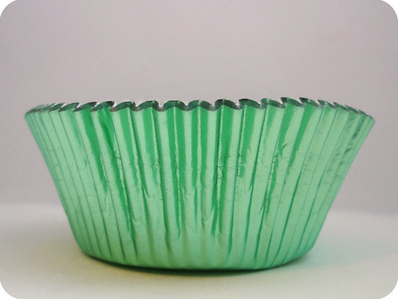 45 Green Foil Cupcake Liners Baking Cups