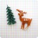 24 Woodland Cupcake Toppers - 12 Deer and 12 Green Tree Cake Decorations