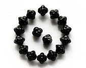 Jet black bicones czech glass beads - 6mm - 30Pc - 0282 - MayaHoney