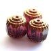 Purple cathedral czech glass beads with golden ends - large, amethyst, violet - 10mm - 10Pc - 083