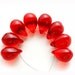 Scarlet red Teardrop czech glass Briolettes, Christmas - 10x14mm - 8Pc - 0196
