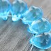 Glass beads Aqua blue large Teardrop czech Briolettes - 10x14mm - 6Pc - 0198