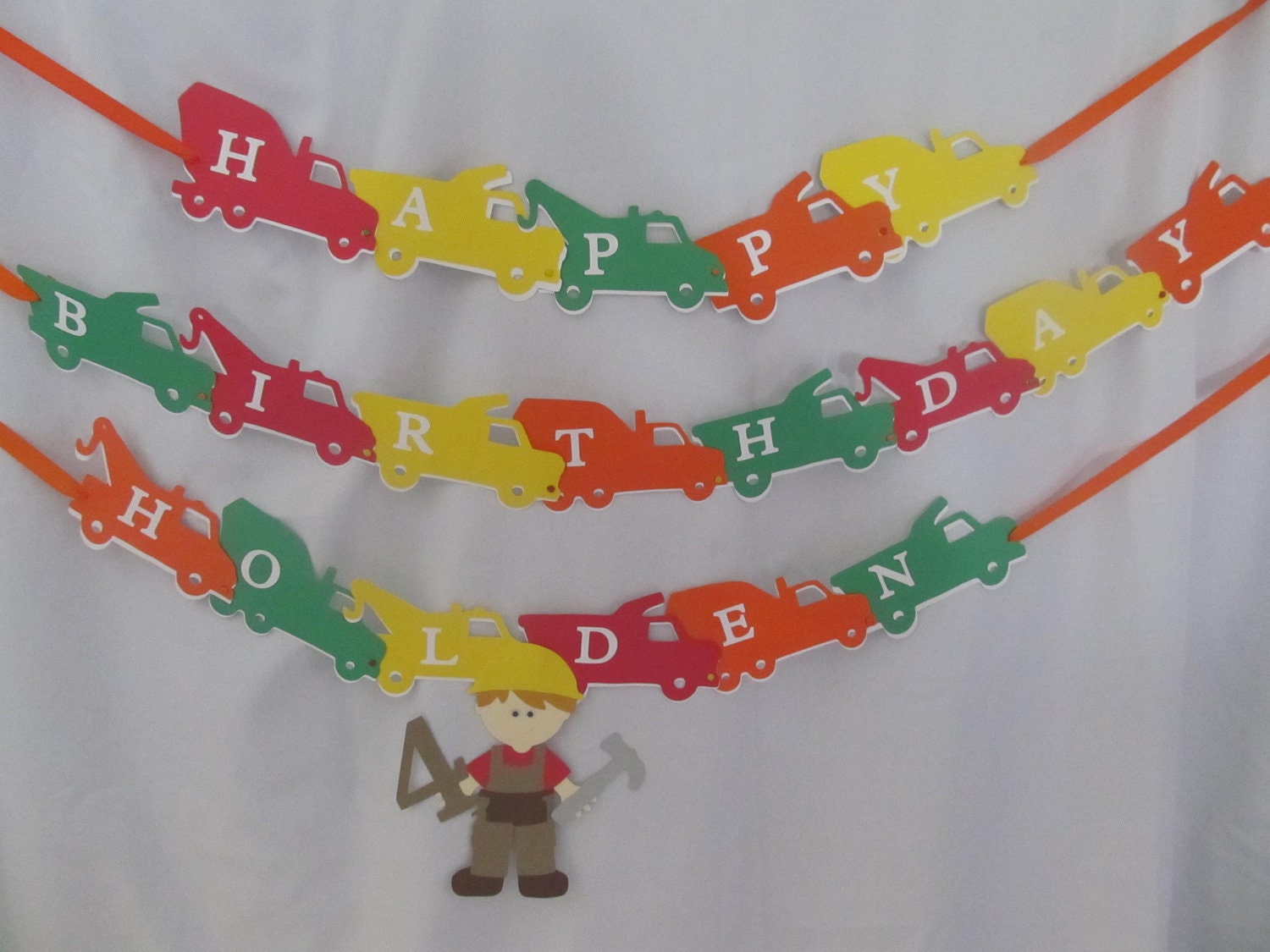 Construction Party Personalize Birthday Banner