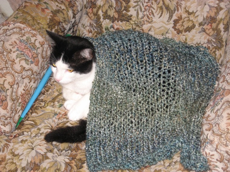 Baby Blanket - Green Seafoam - Hand Knitted by Stephanie Briggs