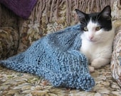 Baby Blanket - Blue Hydrangeas - Hand Knitted by Stephanie Briggs