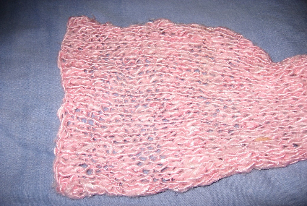 Pink Scarf - "Peony" - Hand-Knitted Bananiere by Stephanie Briggs