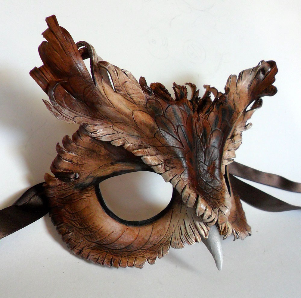 Screech Owl Leather Mask
