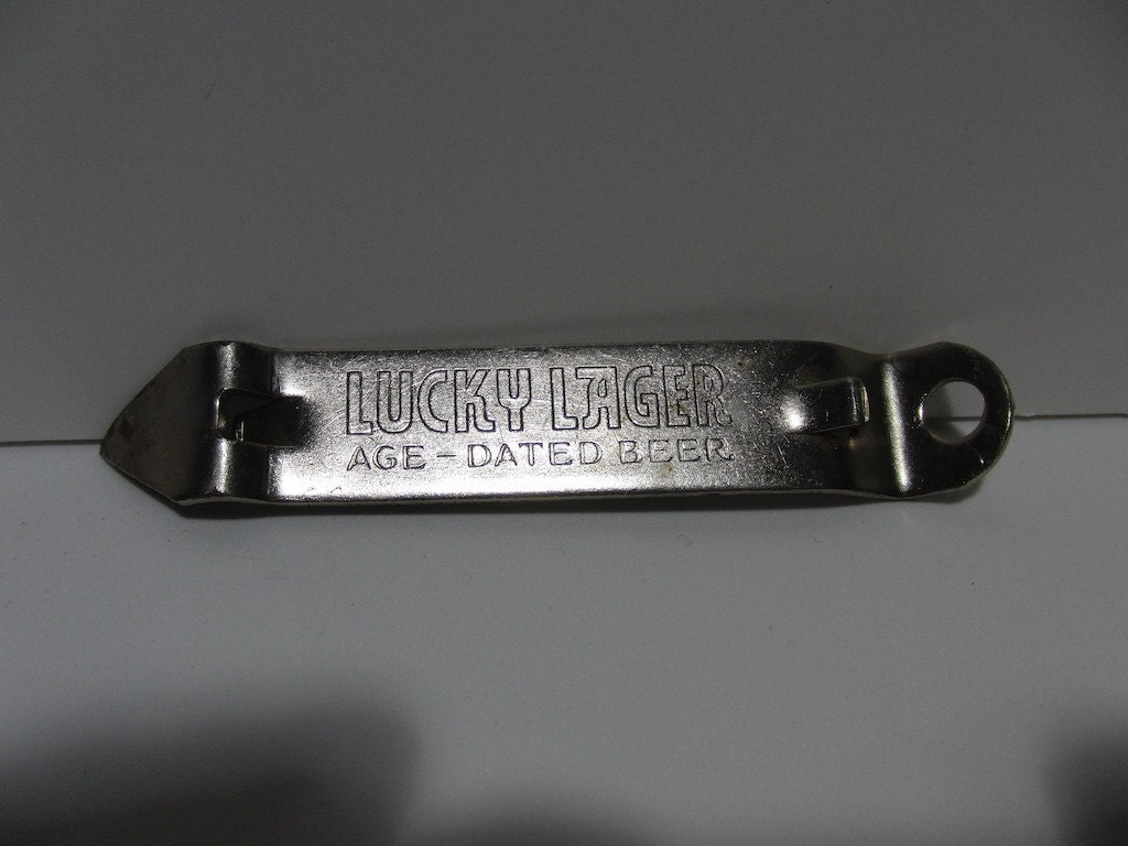 Vintage Lucky Lager bottle/can opener by NostalgiaPalace on Etsy