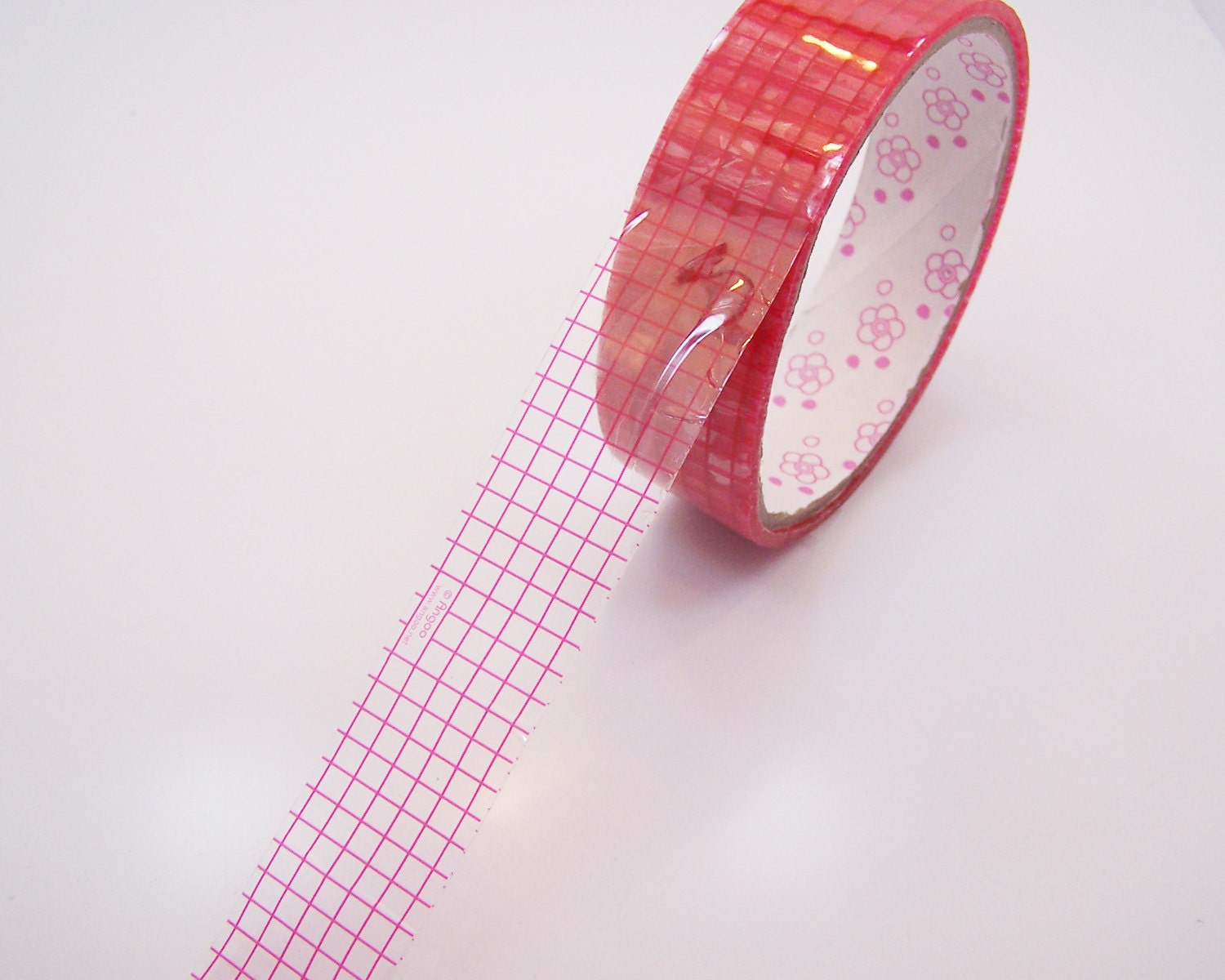 Red Grid Tape for Gift Wrapping, Decoration, Scrapbooking- 1" width