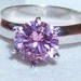 Vintage Sterling Silver Ring with Simulated Pink Diamond / Solitaire Engagement Ring