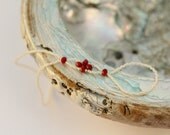 White Bead and Red Crystal Barefoot Sandals