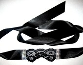 Black lace mask masquerade ball face mask headpiece Halloween