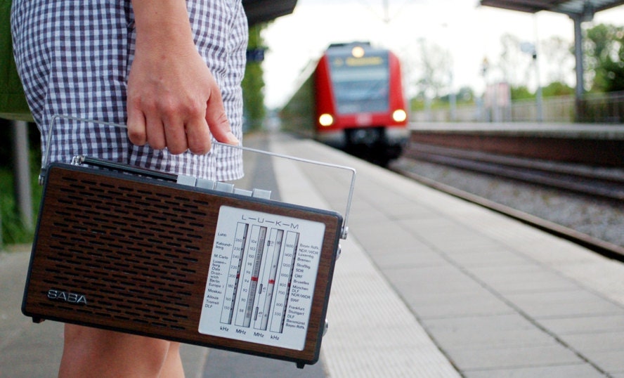 Reserved for Sammi. Vintage Portable Radio Tuner. SABA Bonny. Made in West Germany. Black Brown. Made in 1970s. Retro Mod.