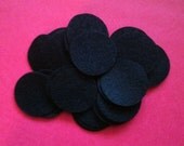 50 black felt die cuts circles 1.5 inches