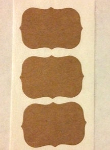12 mini kraft paper flourish sticker adhesive labels diy