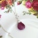 Wire Wrapped Ruby Briolette Silver Necklace