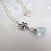 Aquamarine Briolette Celtic Knot Silver Necklace
