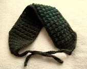 Crocheted Ear Warmer (Earthy Green Wool)