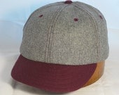Baseball cap, 6 panel soft wool flannel with supple leather sweatband, size 7 5/8, other sizes available.