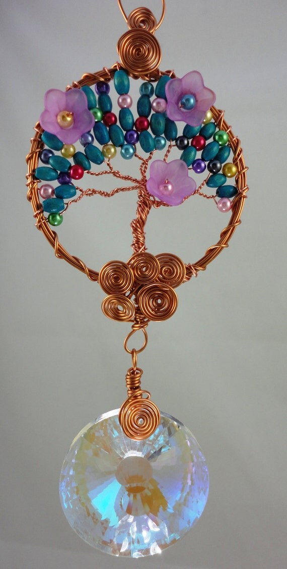 Feng shui crystal prism suncatcher tree of life by LifeForceEnergy