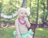 Classic HOT pink Pearls chunky necklace photo prop