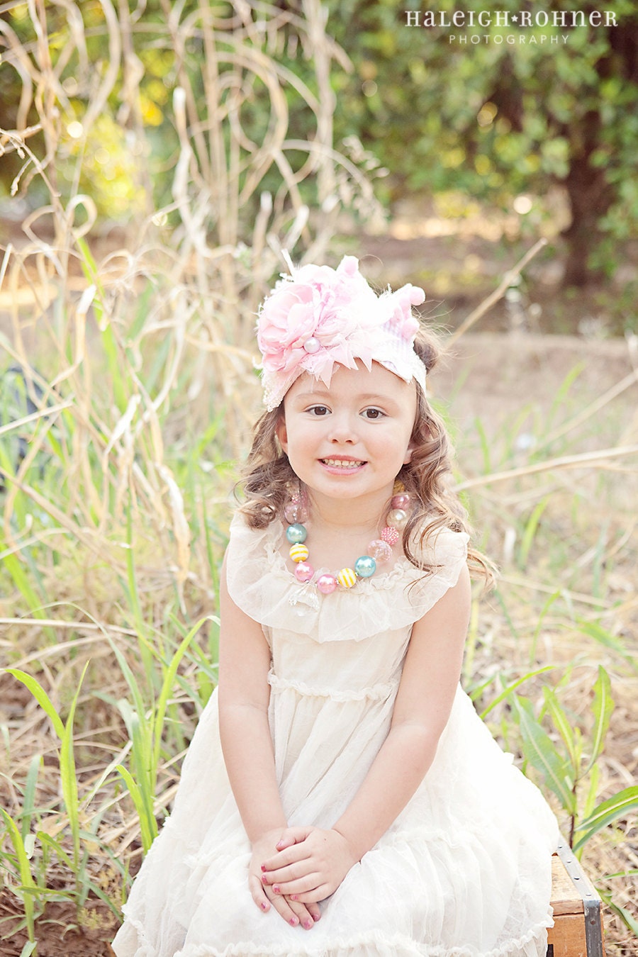 Spring Crush Chunky necklace with pearls, bling, bubblegum style, and faceted Beads perfect photo prop m2m persnickety and Matilda Jane