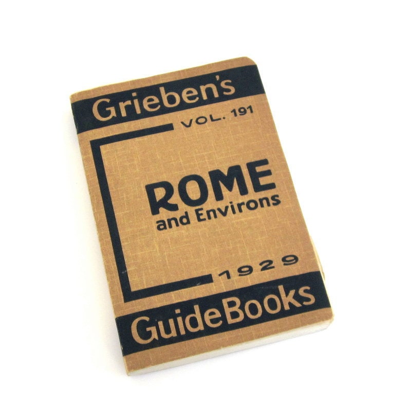 Vintage Pocket Guidebook to Rome, 1929, in English with Maps