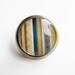 RESERVED for Margaret - Dark Blue Mustard Round Glass Metal Knob