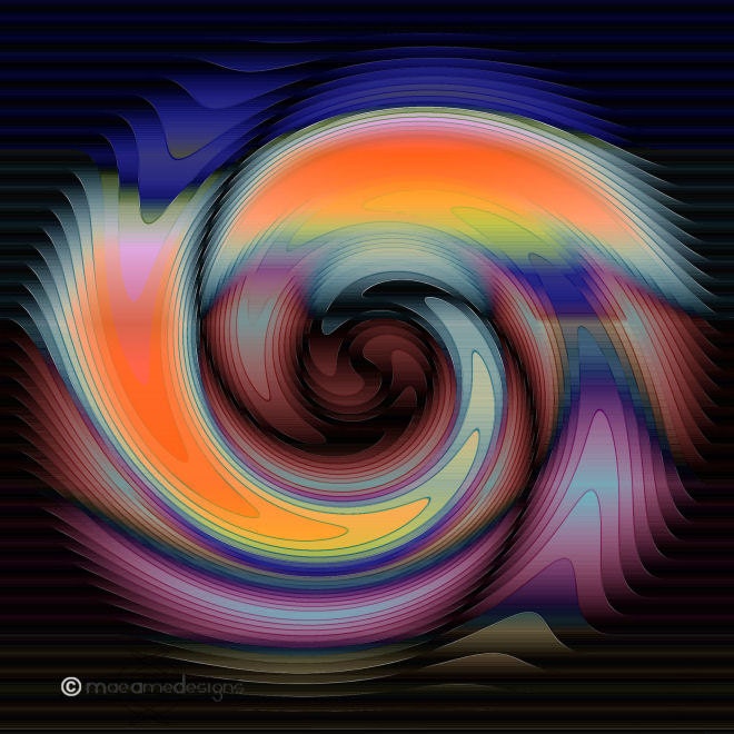 Digital - 3D - Abstract Art - Square Format - Colorful - 8x8