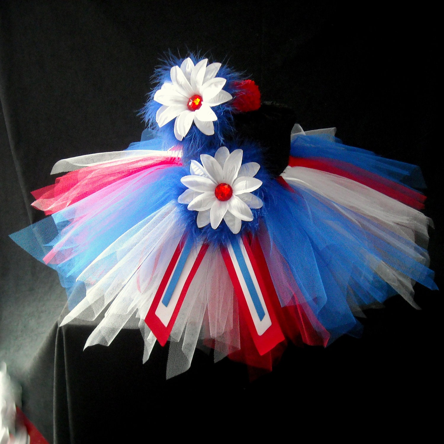 4th of July Fuzzy Flower Tutu