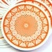 Round Playing Cards, Vintage 1960s Burnt Sienna Moth Kaleidoscope