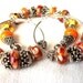 Spring Shades of Orange, Mustard and Red European Beaded Cuff Bracelet