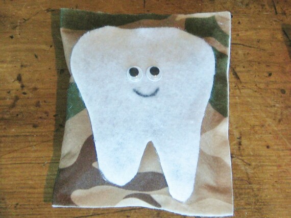 Tooth Fairy Pillows Eco-Friendly (choice of camo or pink polka dots)