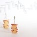 Red stripes earrings - geometric style drop earrings