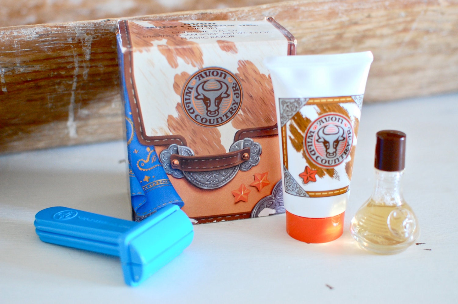Vintage AVON Boys Toy Shaving Kit Razor Cologne Set by TamingChaos