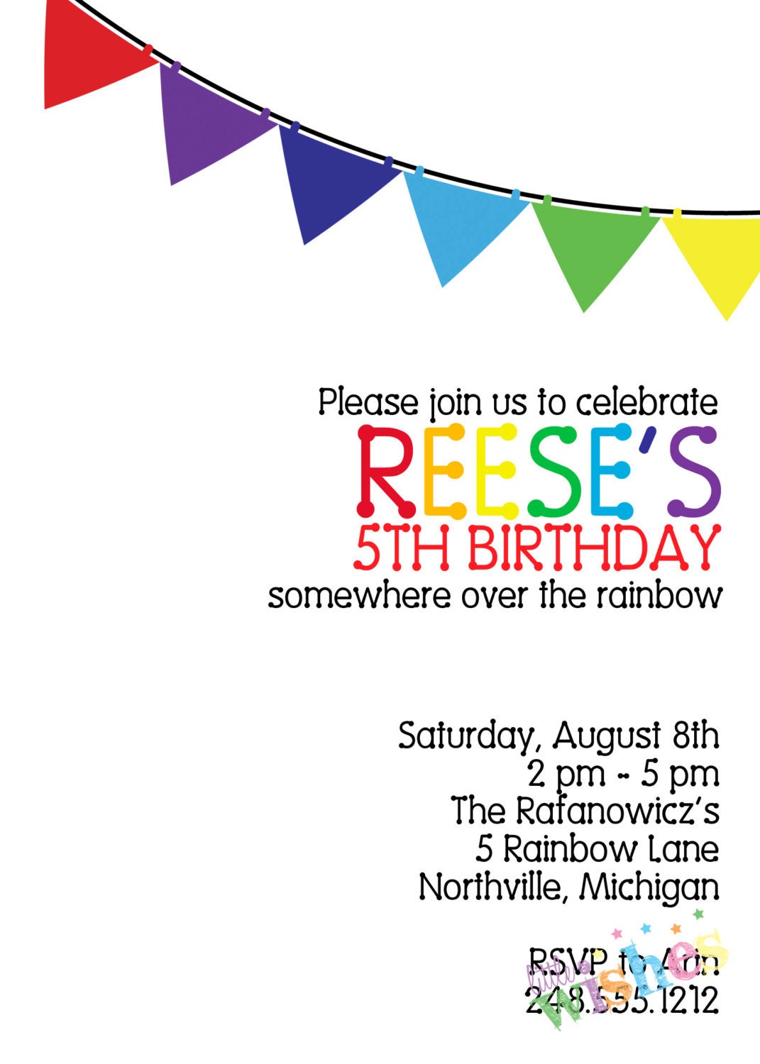 Rainbow Party Invitation