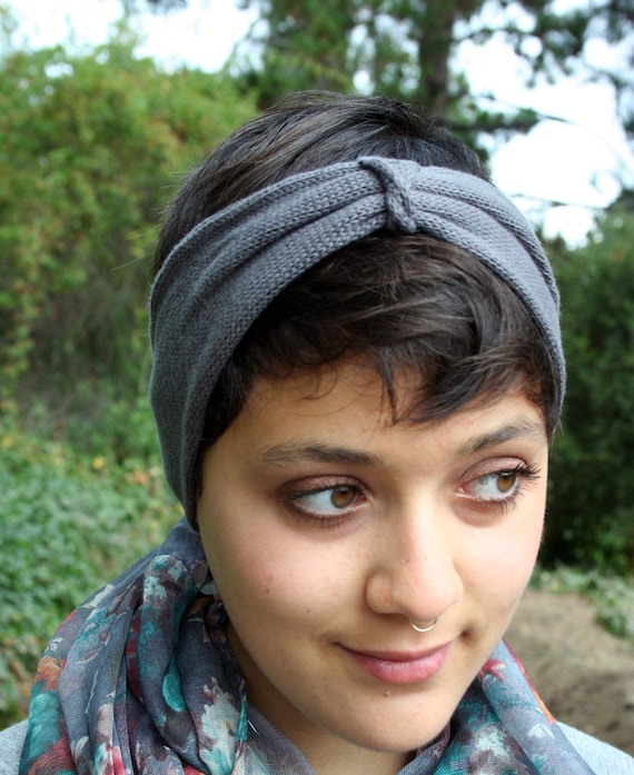 Grey Turban-Style Insulated Vegan Ear Warmer - The Wendle Ear Warmer