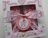 Baby Girl Onesie, Bib, Socks and Washcloth 9 Piece Cute Cupcake Set