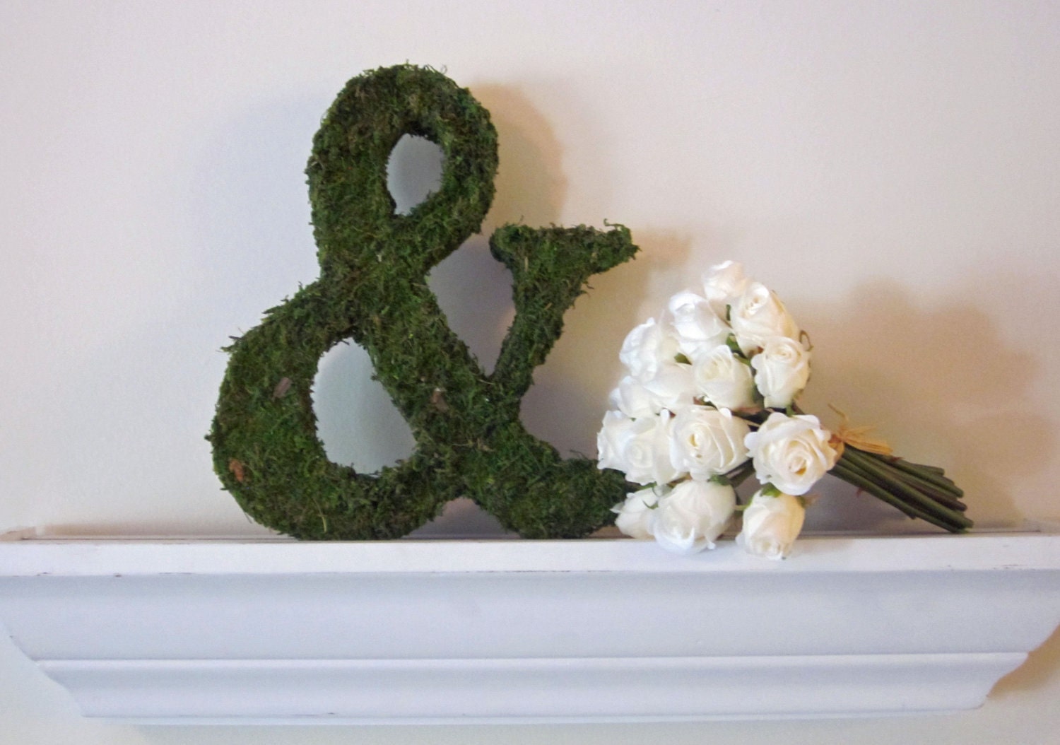 Moss Covered Ampersand (&) Wedding or Engagement Photo Shoot Prop ( 8 inches )