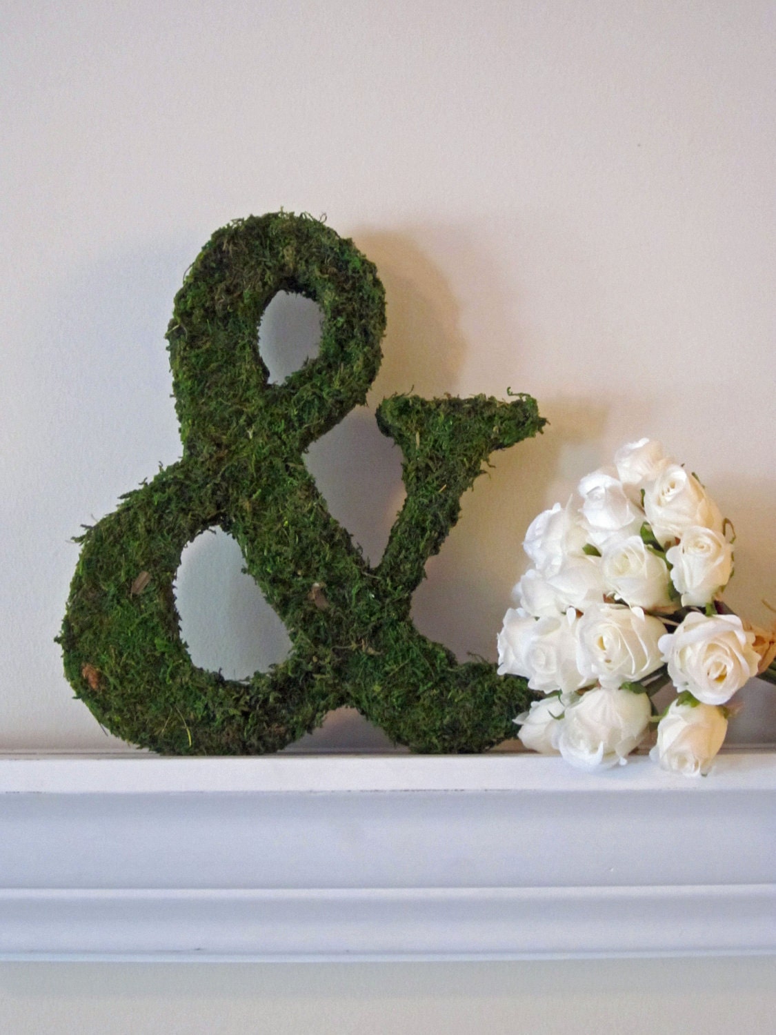 Moss Covered Ampersand (&) Wedding or Engagement Photo Shoot Prop ( 8 inches )