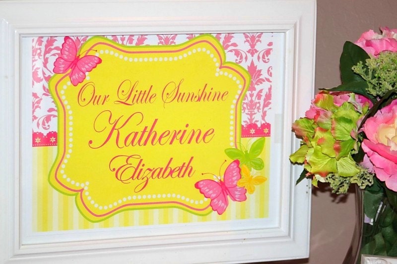 BUTTERFLY Welcome Sign or Banner- Girl Birthday - Woman party - "Bridal Shower and Birthday Party Printables" -Krown Kreations Il_170x135