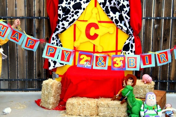 Toy Story Inspired HAPPY BIRTHDAY BANNER - Woody - Boys Birthday Party - Woody - Boy Party - Instant Download Il_570xn