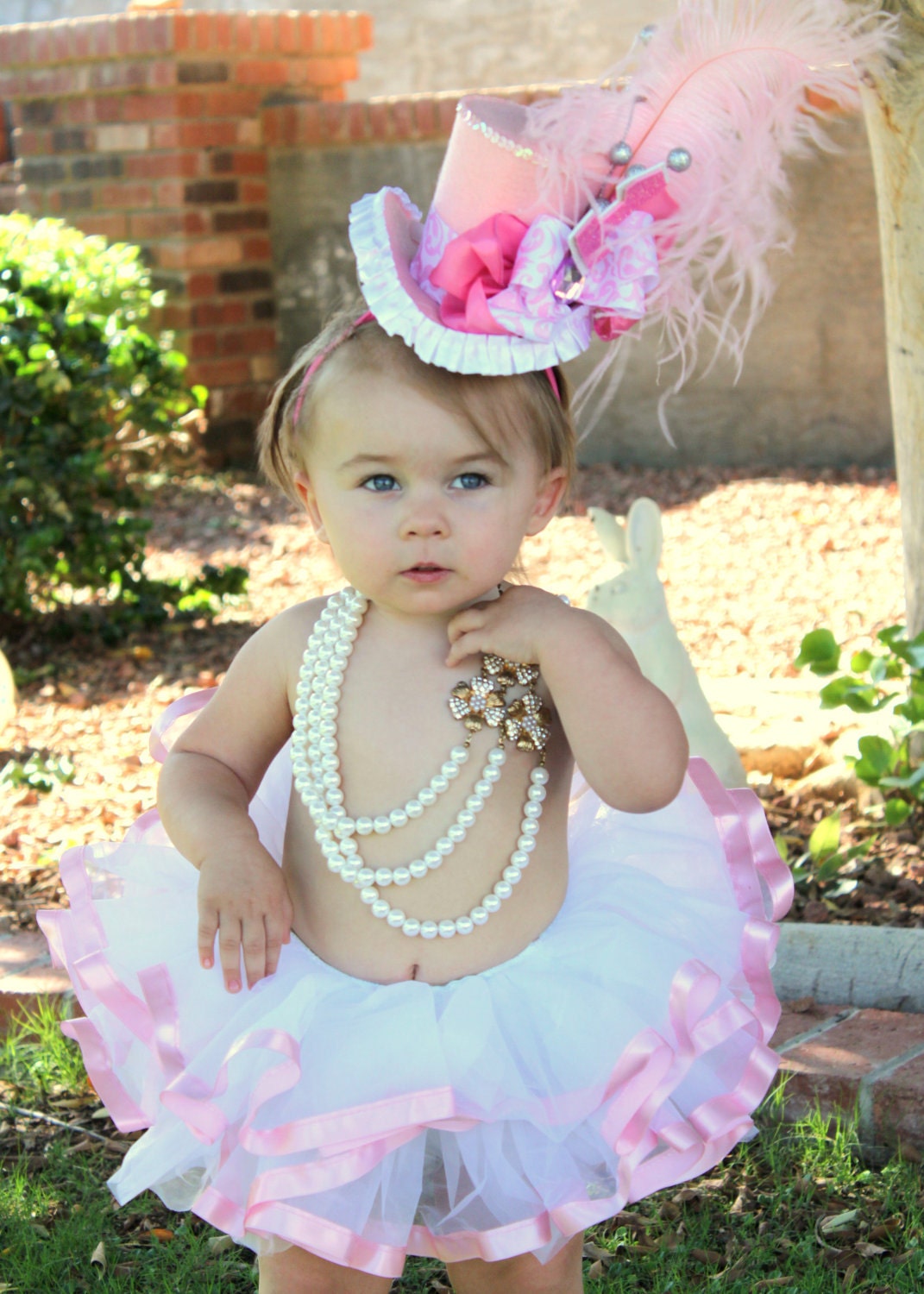 Mini Top Hat  "ADDIE ROSE"  Top Hat - First Birthday - EASTER - Sugar and Spice - Girl Birthday- Sweet Shoppe - Bridal - Krown Kreations