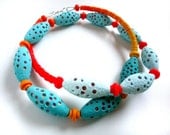 Polymer Clay Necklace Summer Sky