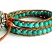 Turquoise Leather Wrap Bracelet