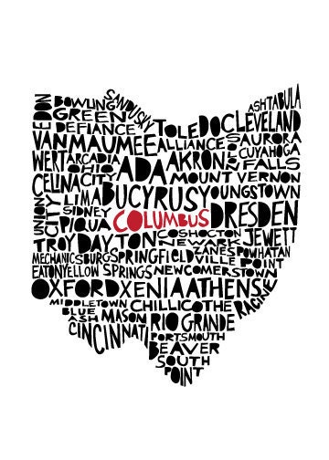 YOUR STATE Custom State Illustration Print with Your City Highlighted