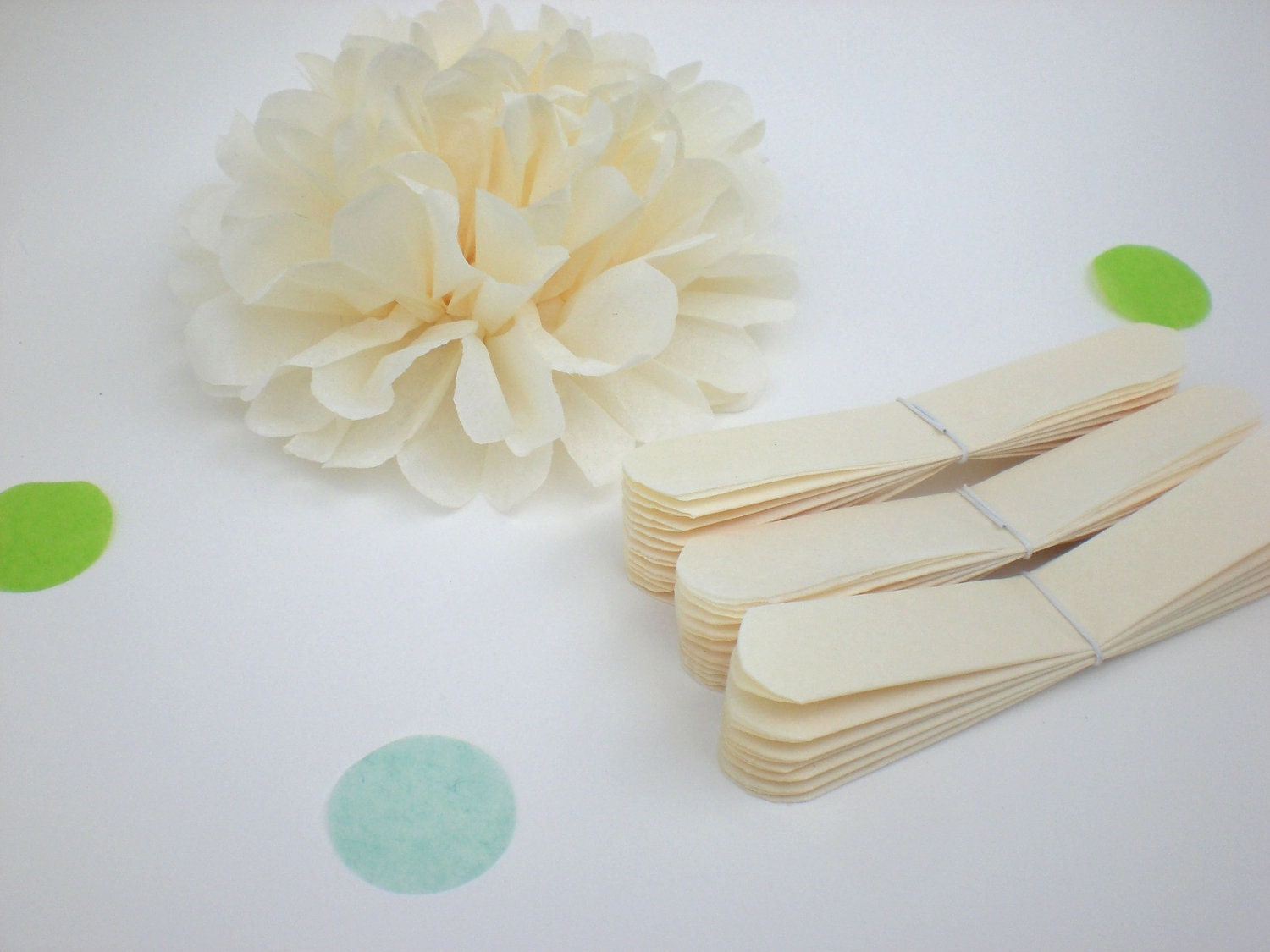 Spring Wedding ...10  Medium Ivory Tissue Paper Flowers  ... Wedding, Party Decoration  ..