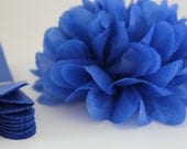 Wedding Reception Decoration / 10 Blue Tissue Paper Flowers