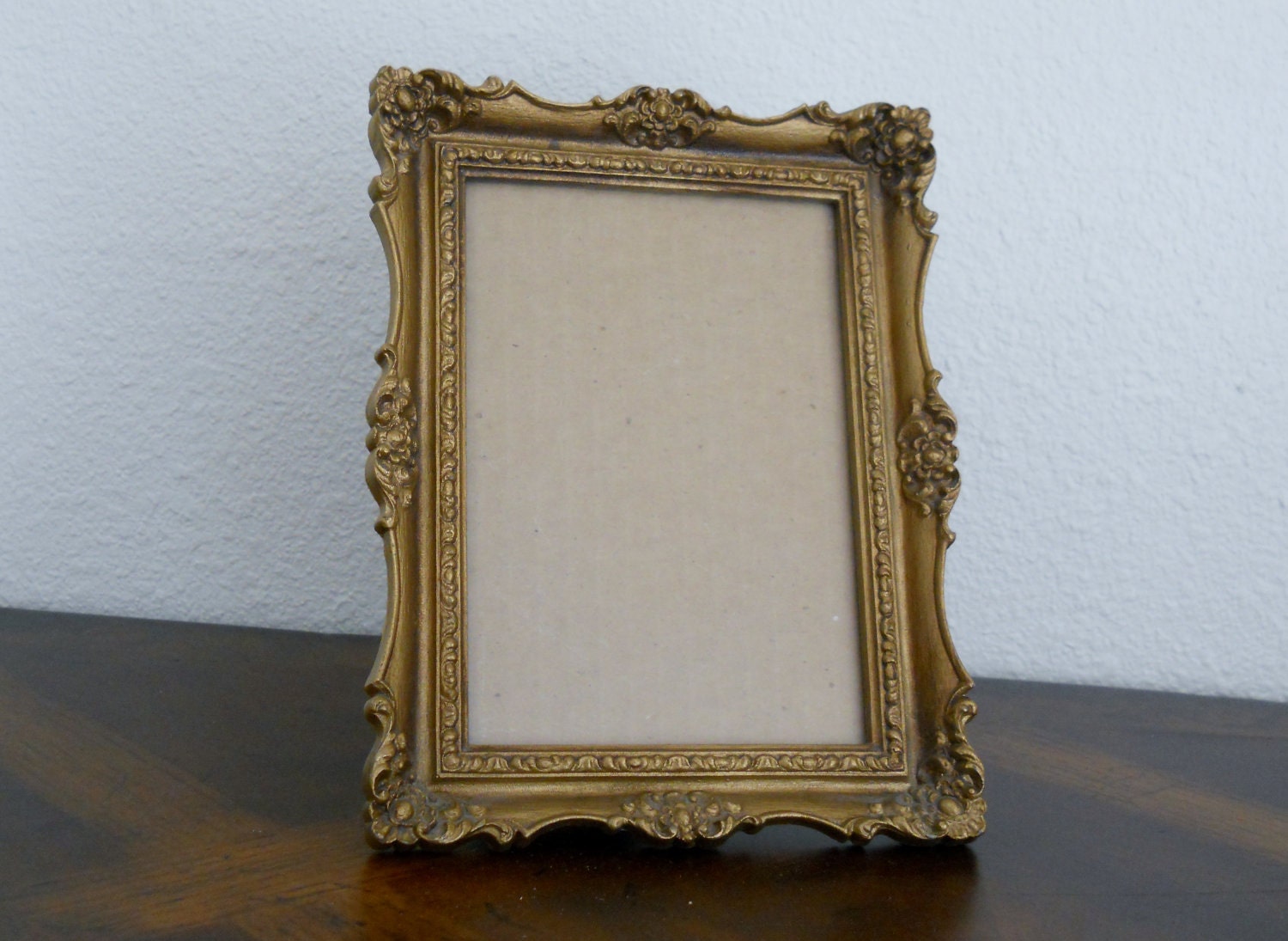 Vintage Ornate Gold Plastic Picture Frame by carmichaelcollection